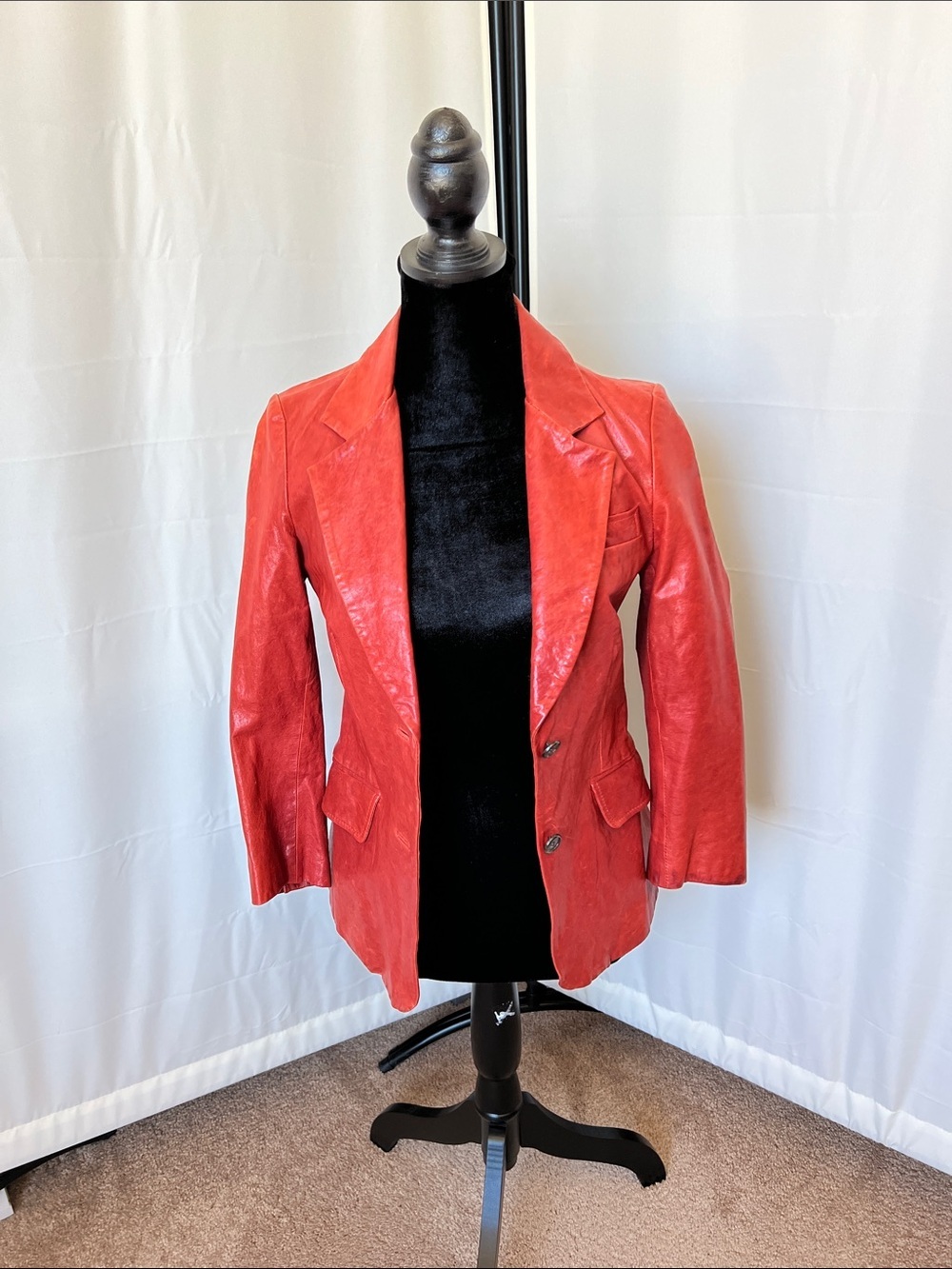 Elizabeth and James Red Leather Blazer Jacket